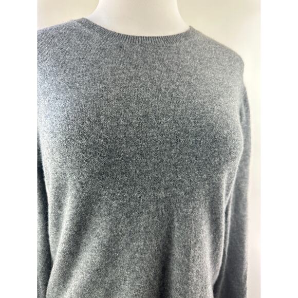 Everlane The Classic Crew in Cashmere Charcoal Dark Gray Sweater Cozy Soft Large - Picture 6 of 16